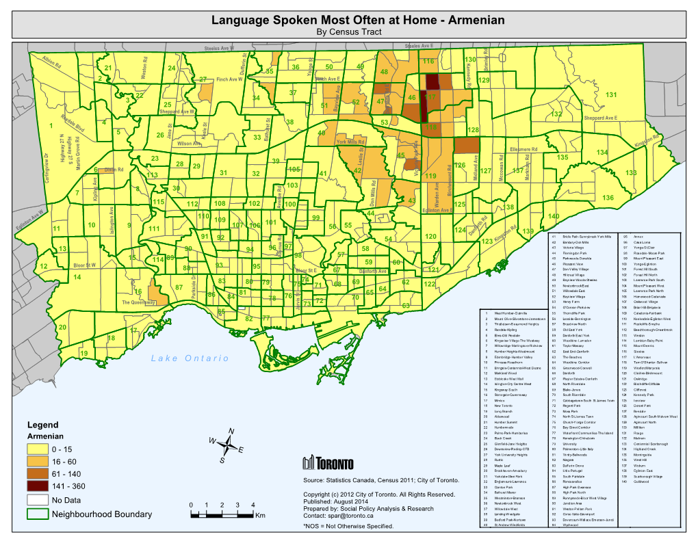 Language Spoken Most Often at Home - Armenian by Census Tract