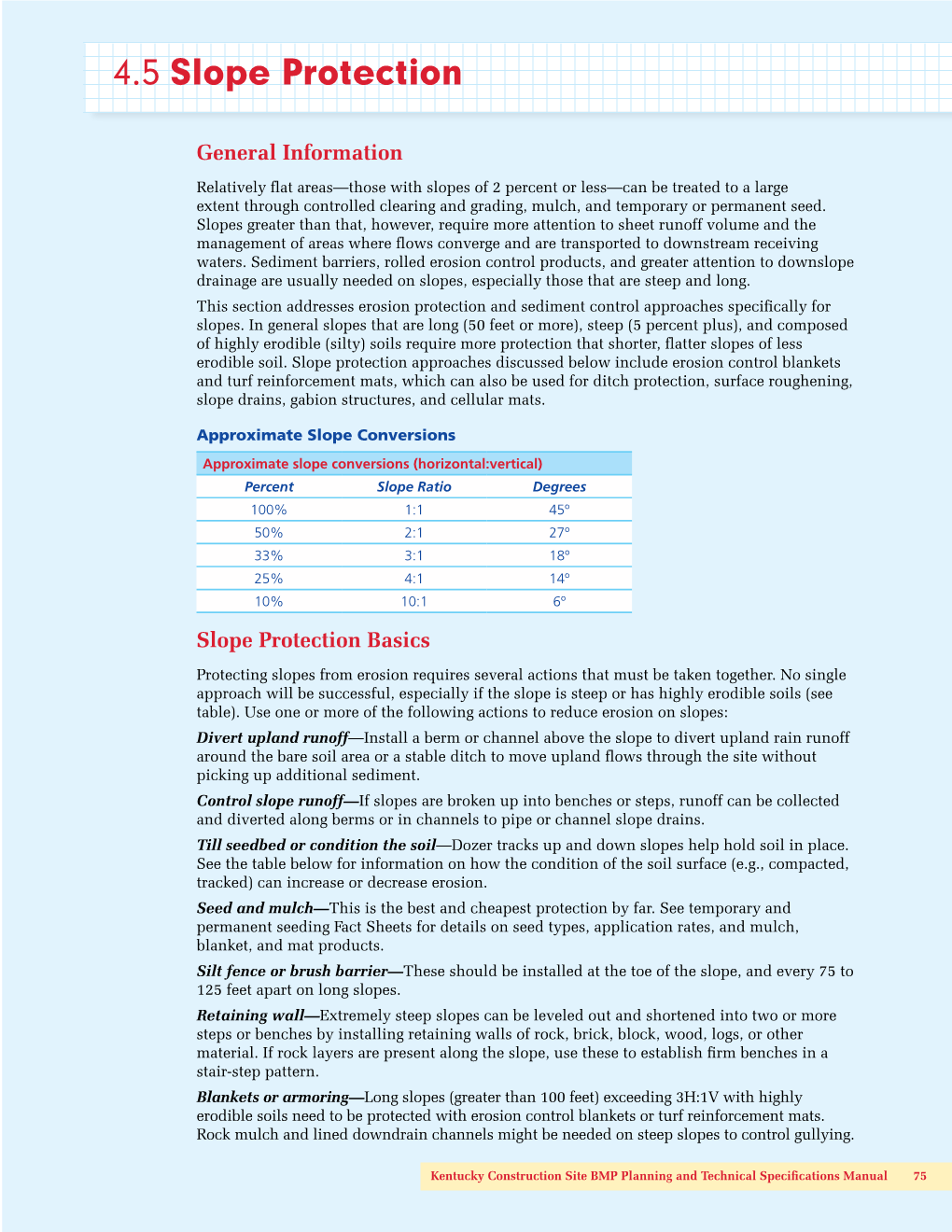 4.5 Slope Protection