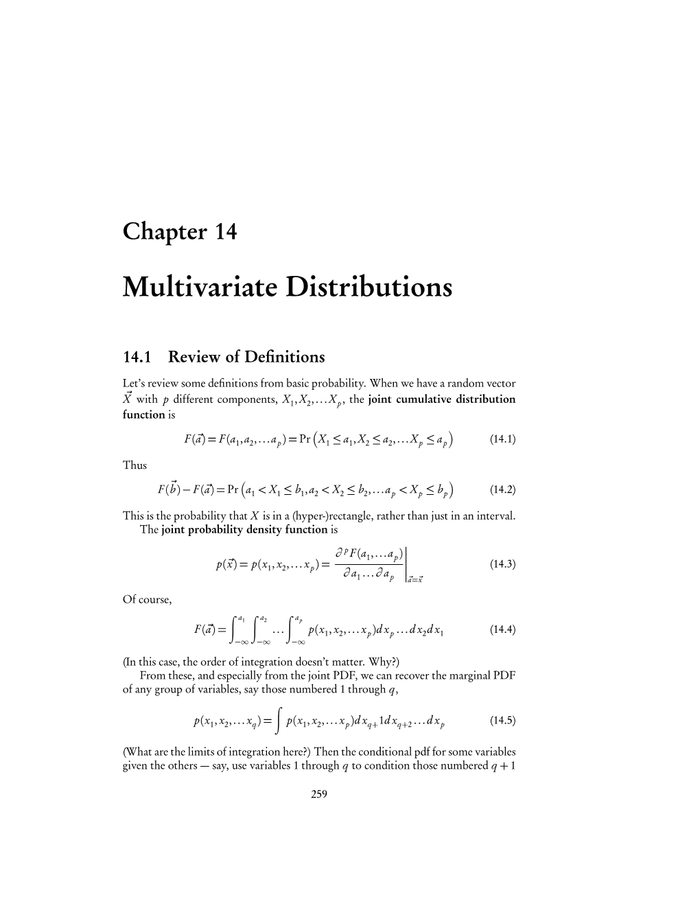 Multivariate Distributions