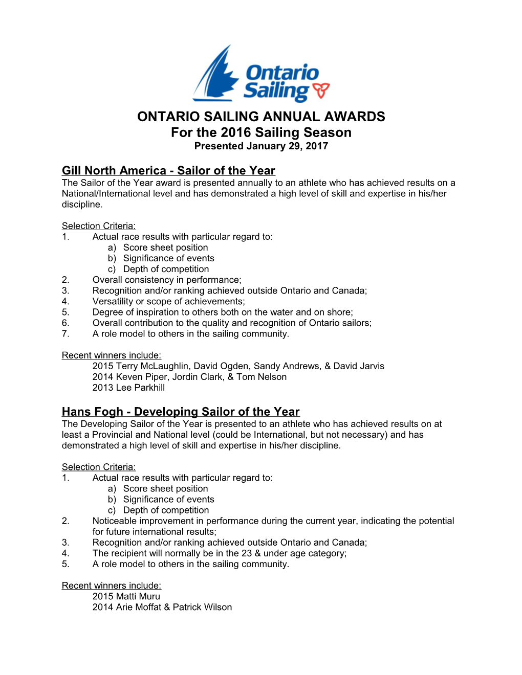 Ontario Sailing Association