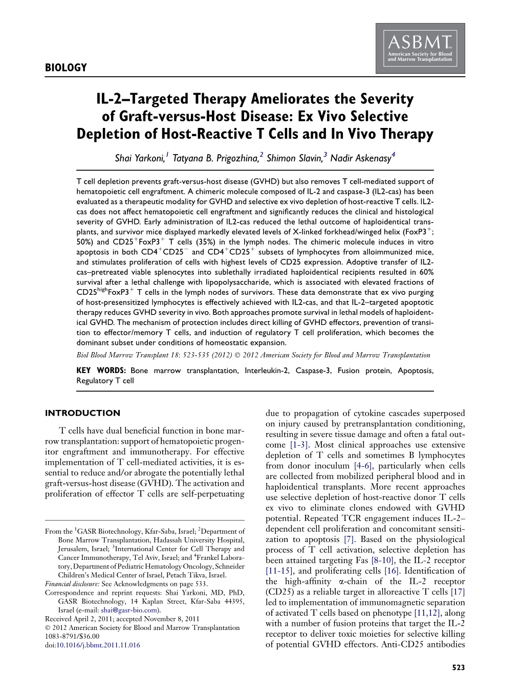 IL-2-Targeted Therapy Ameliorates the Severity of Graft