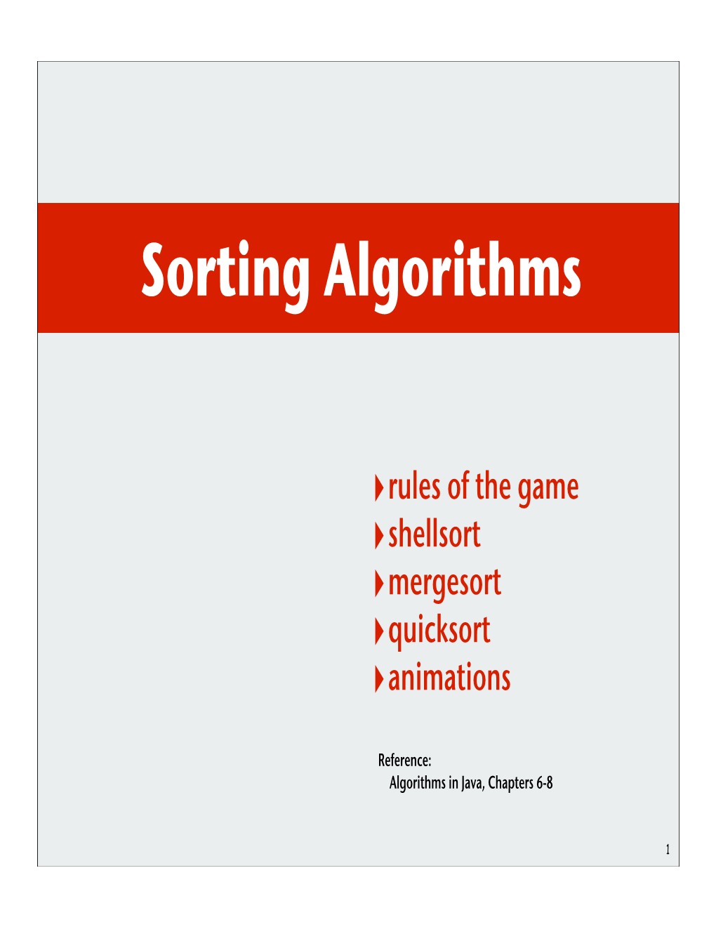 Sorting Algorithms