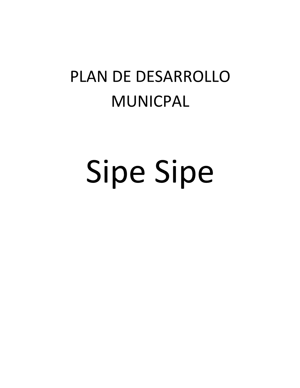Diagnostico Del Municipio De Sipe Sipe