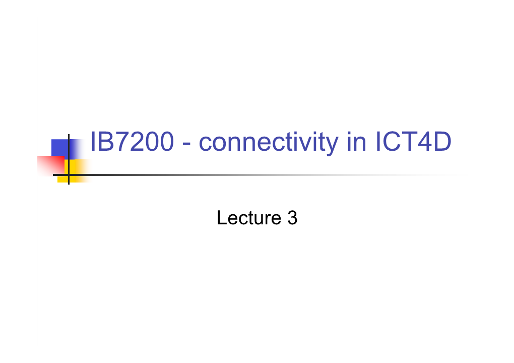 IB7200 - Connectivity in ICT4D