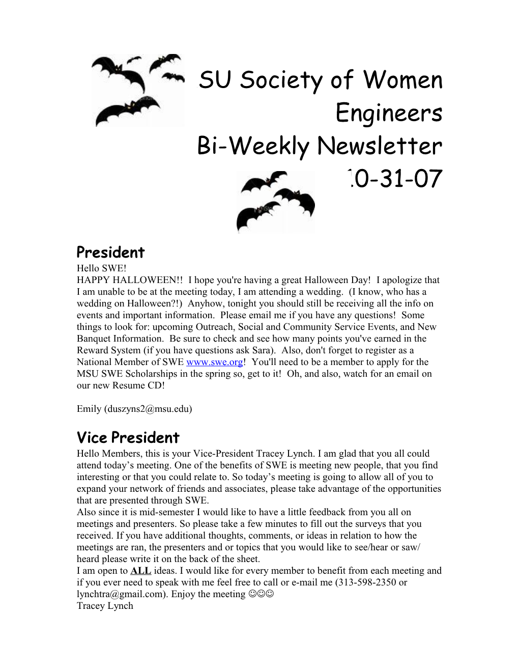 MSU Society of Women Engineers