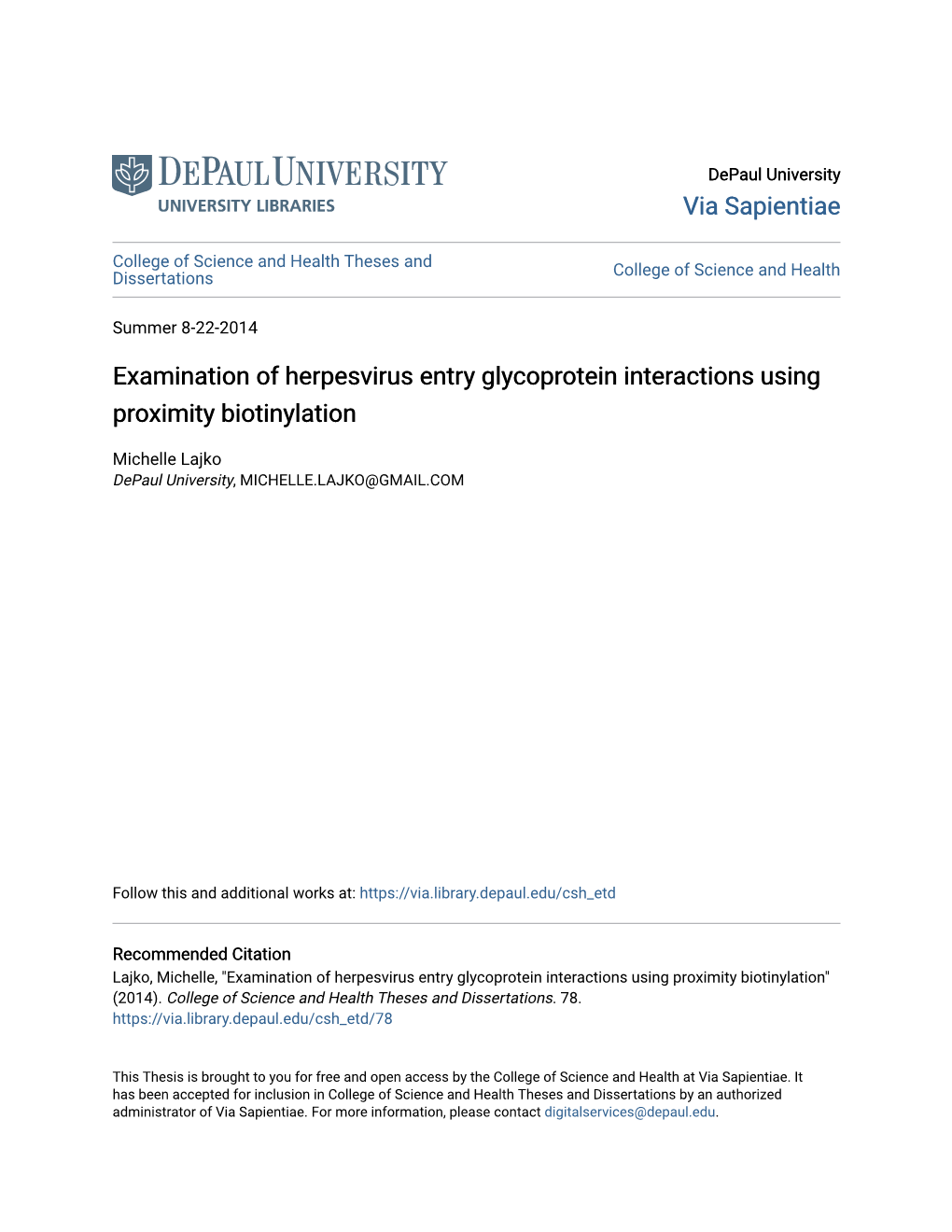 Examination of Herpesvirus Entry Glycoprotein Interactions Using Proximity Biotinylation