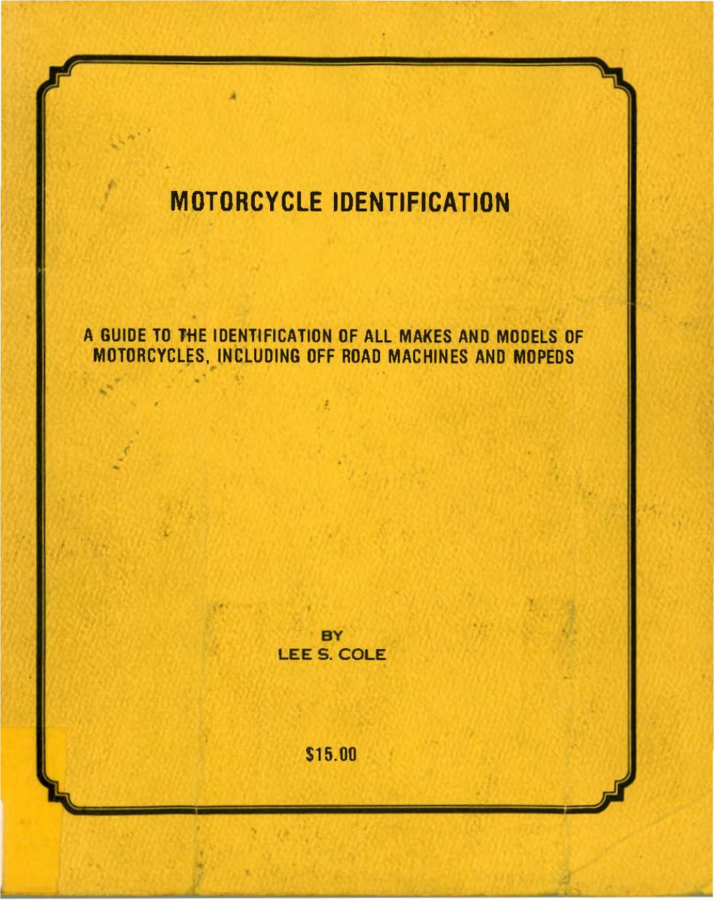 • Motorcycle Identification