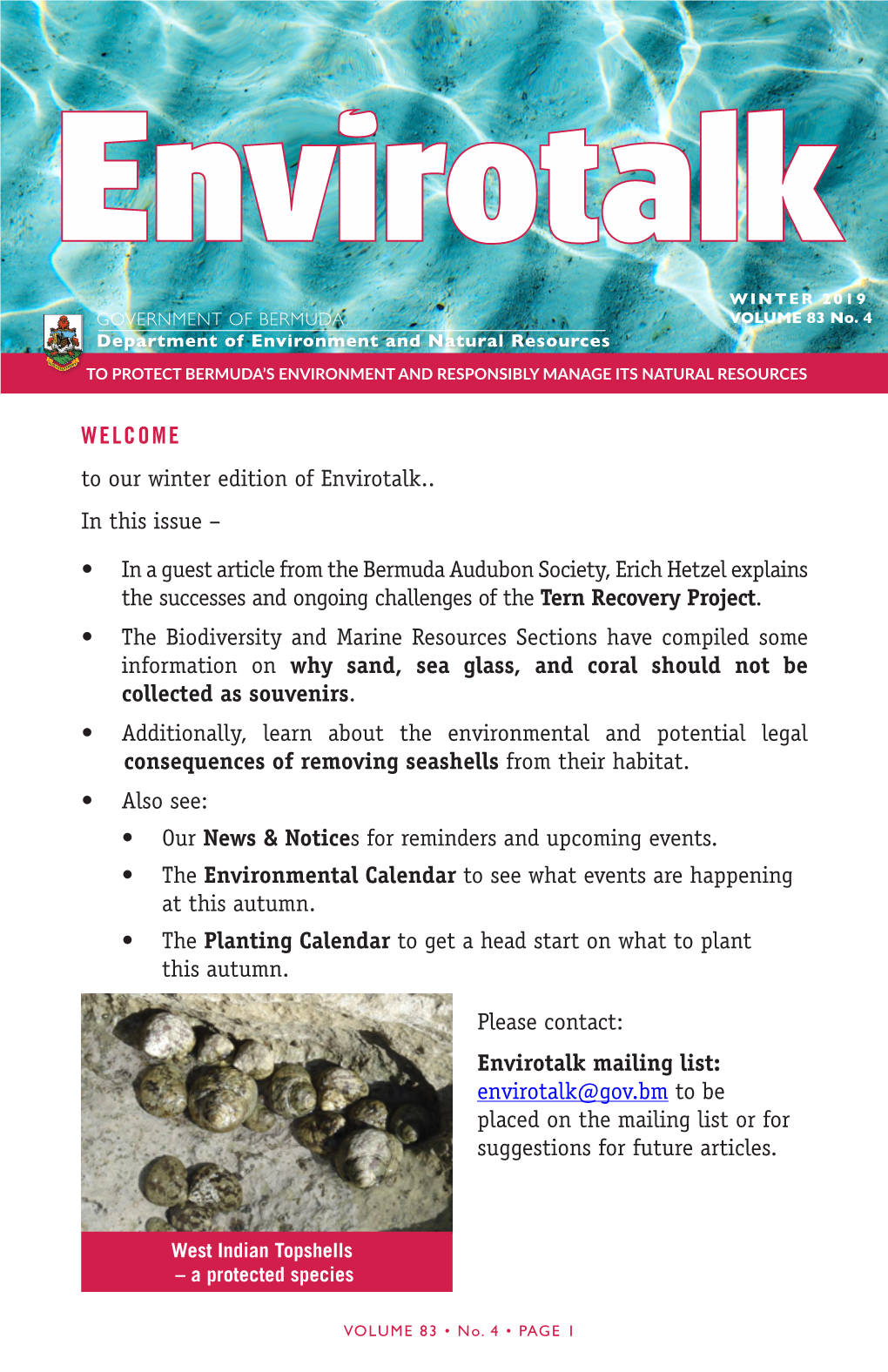 Our Winter Edition of Envirotalk.. in This Issue – • in a Guest Article from The