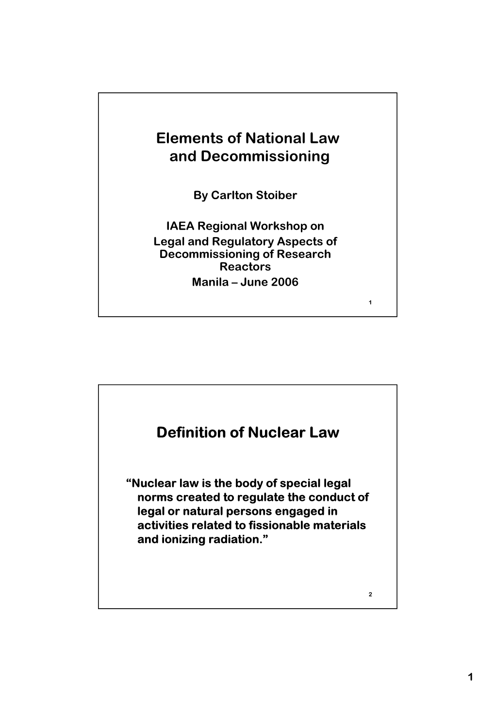 Decommiss & Nuclear Law Elements