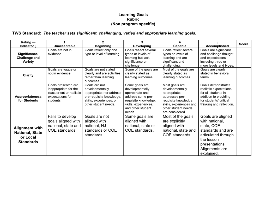 Non Program Specific