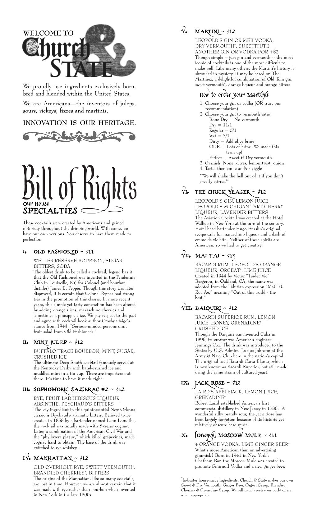 SPECIALTIES the Aviation Cocktail Was Created at the Hotel These Cocktails Were Created by Americans and Gained Wallick in New York at the Turn of the Century