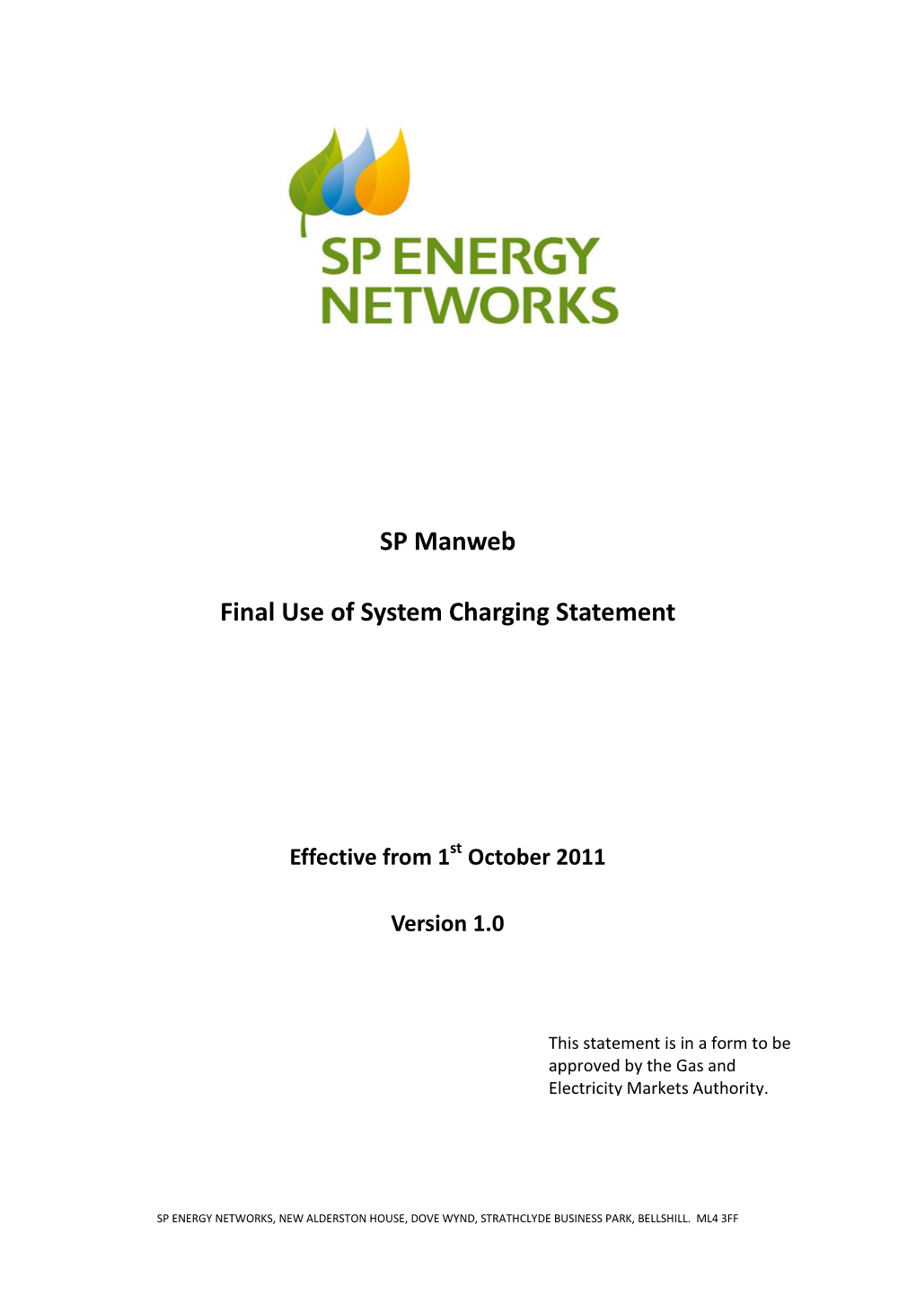 SP Manweb Final Use of System Charging Statement