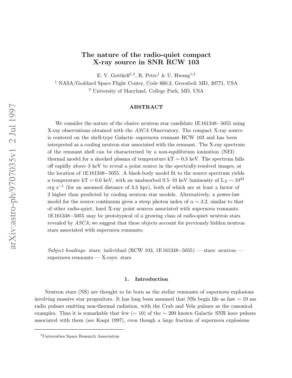 The Nature of the Radio-Quiet Compact X-Ray Source in SNR RCW