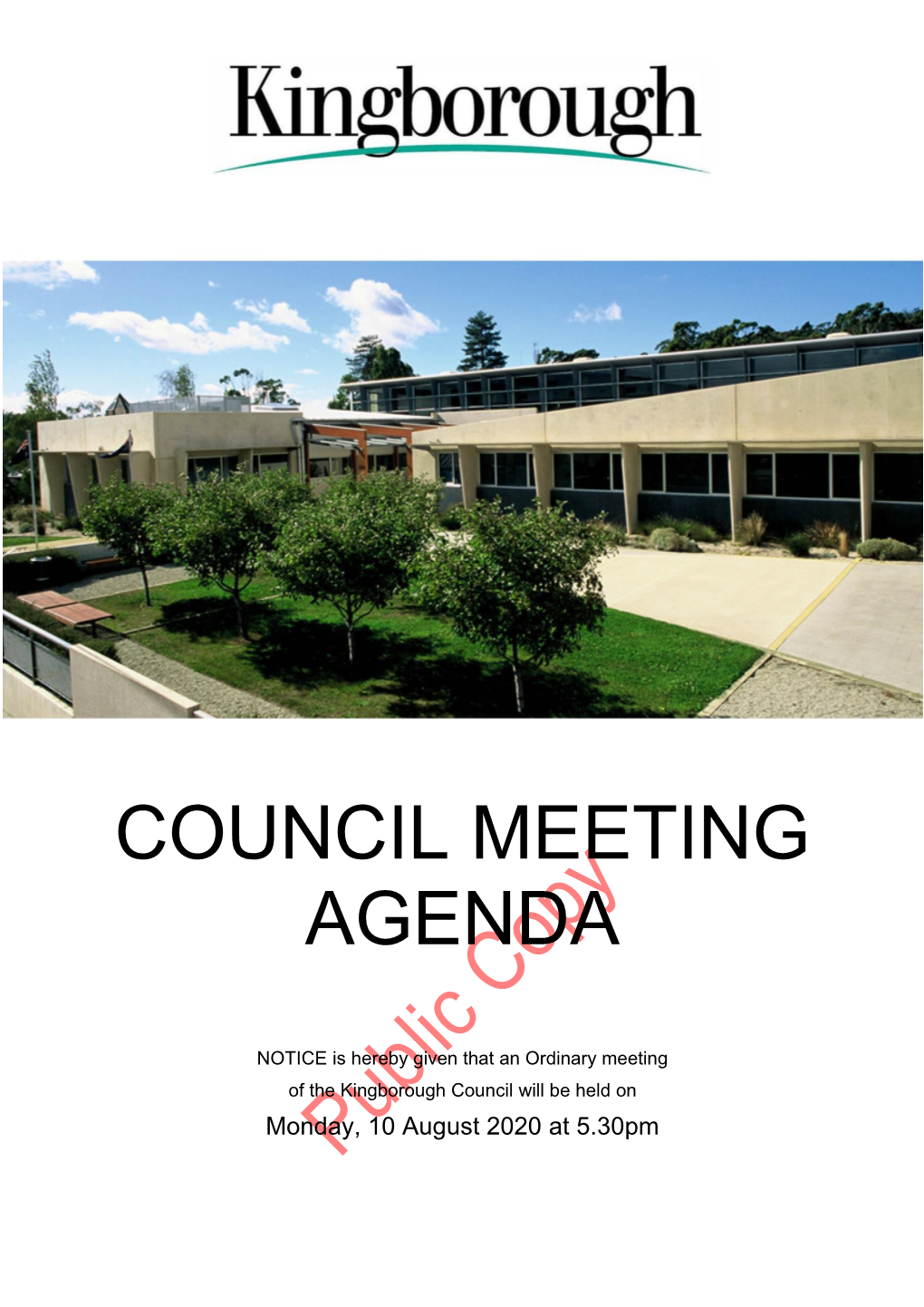 Agenda of Closed Council Meeting