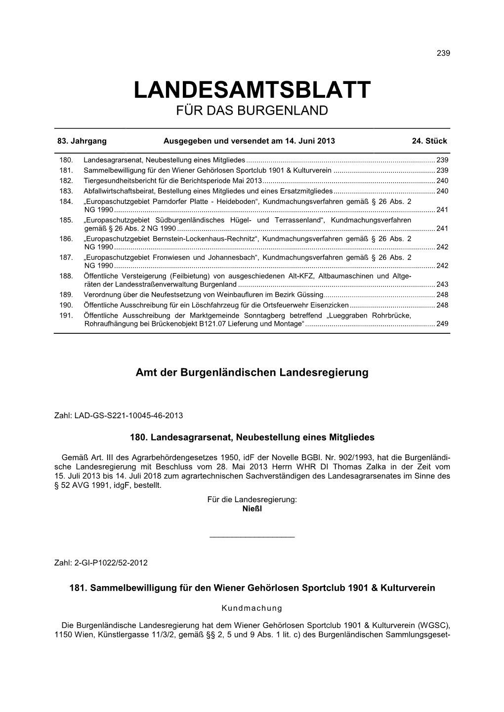 Landesamtsblatt Für Das Burgenland