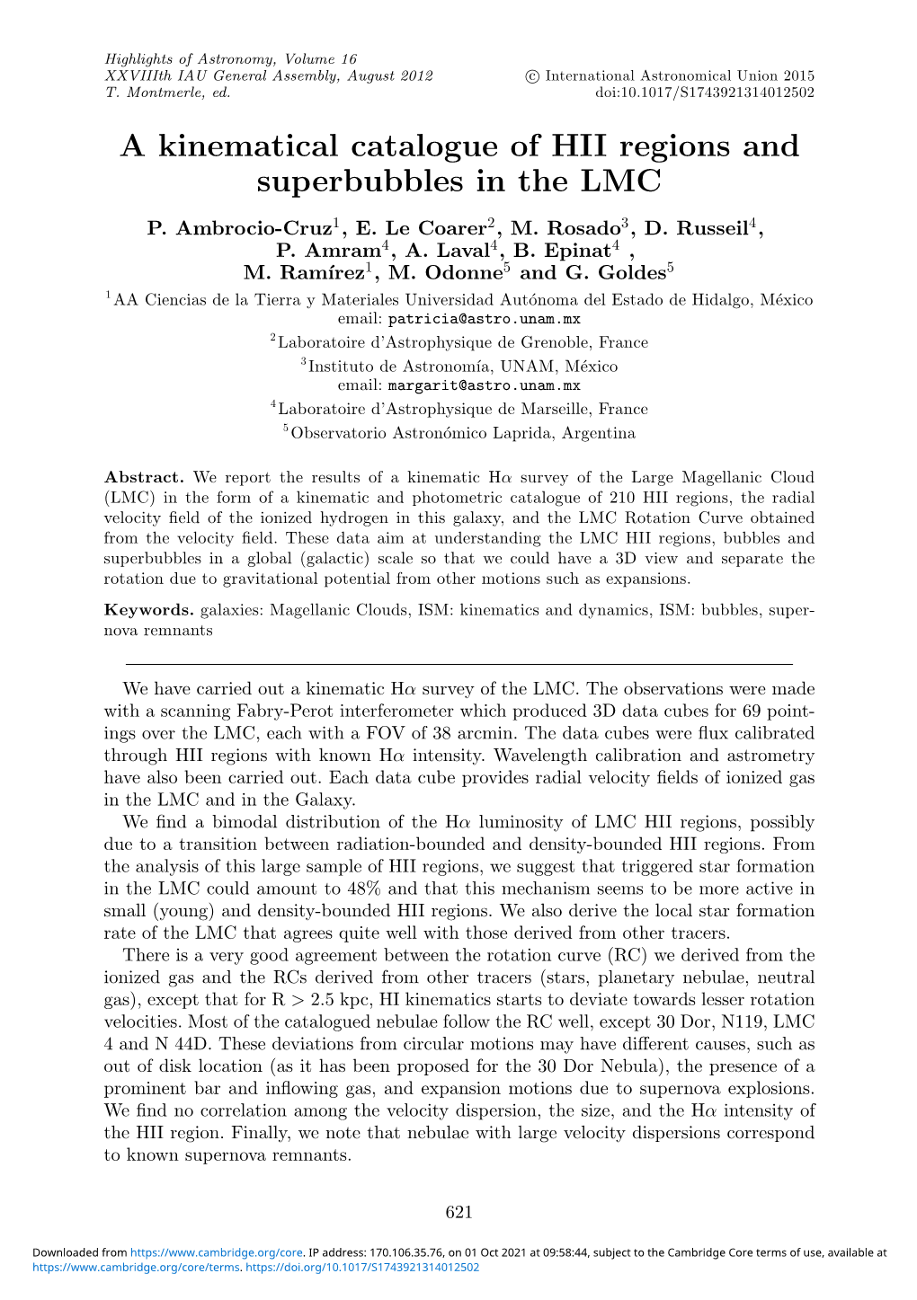 A Kinematical Catalogue of HII Regions and Superbubbles in the LMC