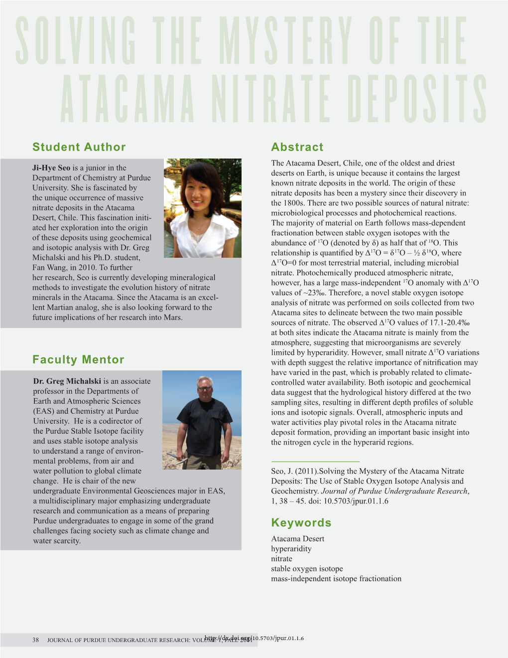 Solving the Mystery of the Atacama Nitrate Deposits