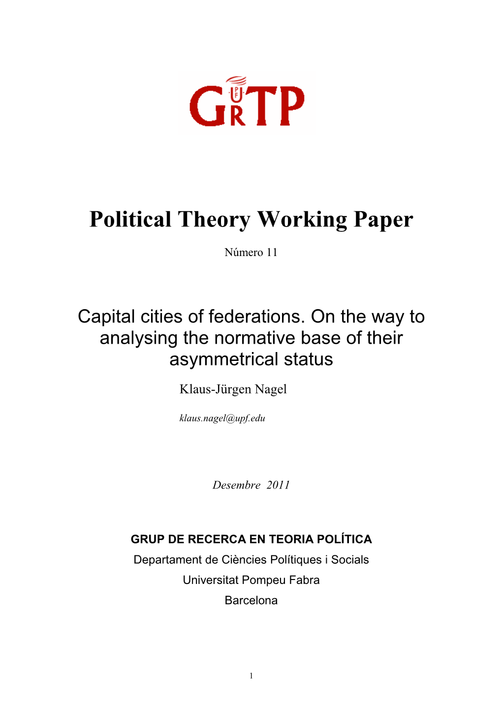 Political Theory Working Paper