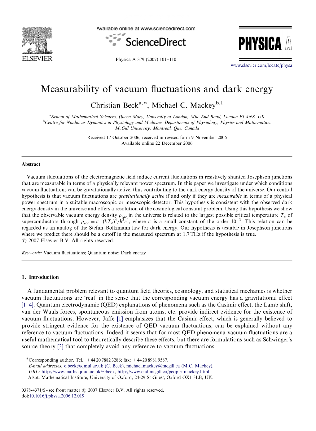 Measurability of Vacuum Fluctuations and Dark Energy