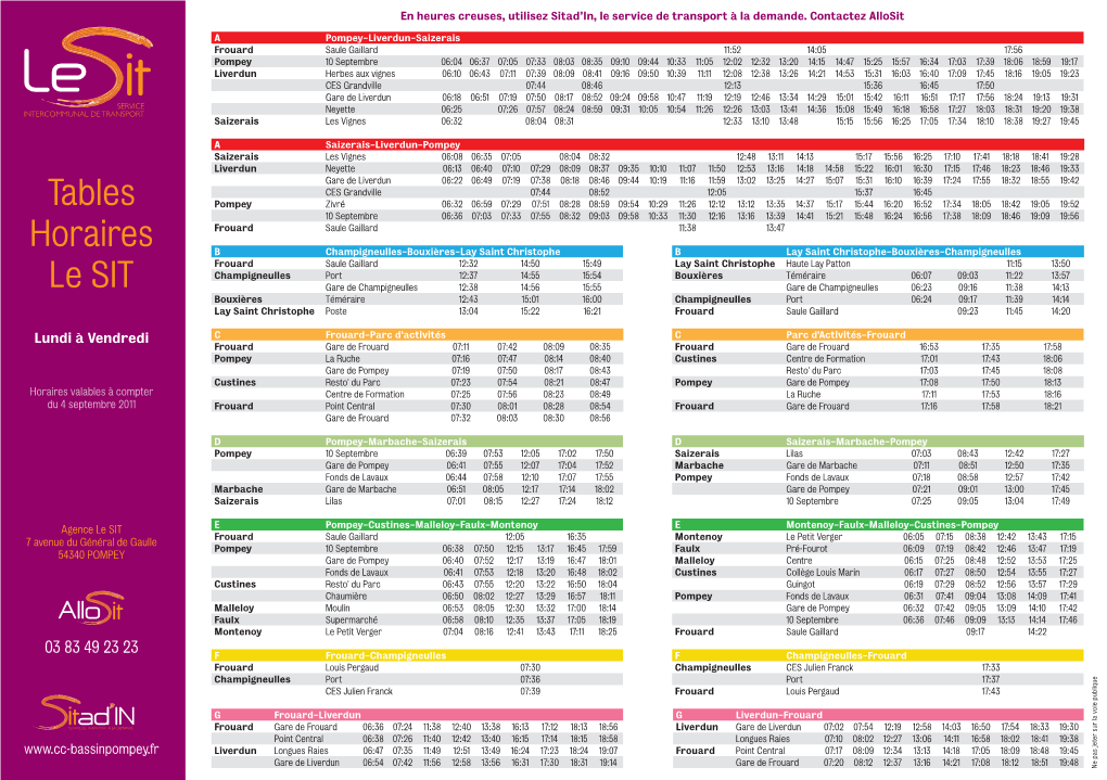 Tables Horaires Le