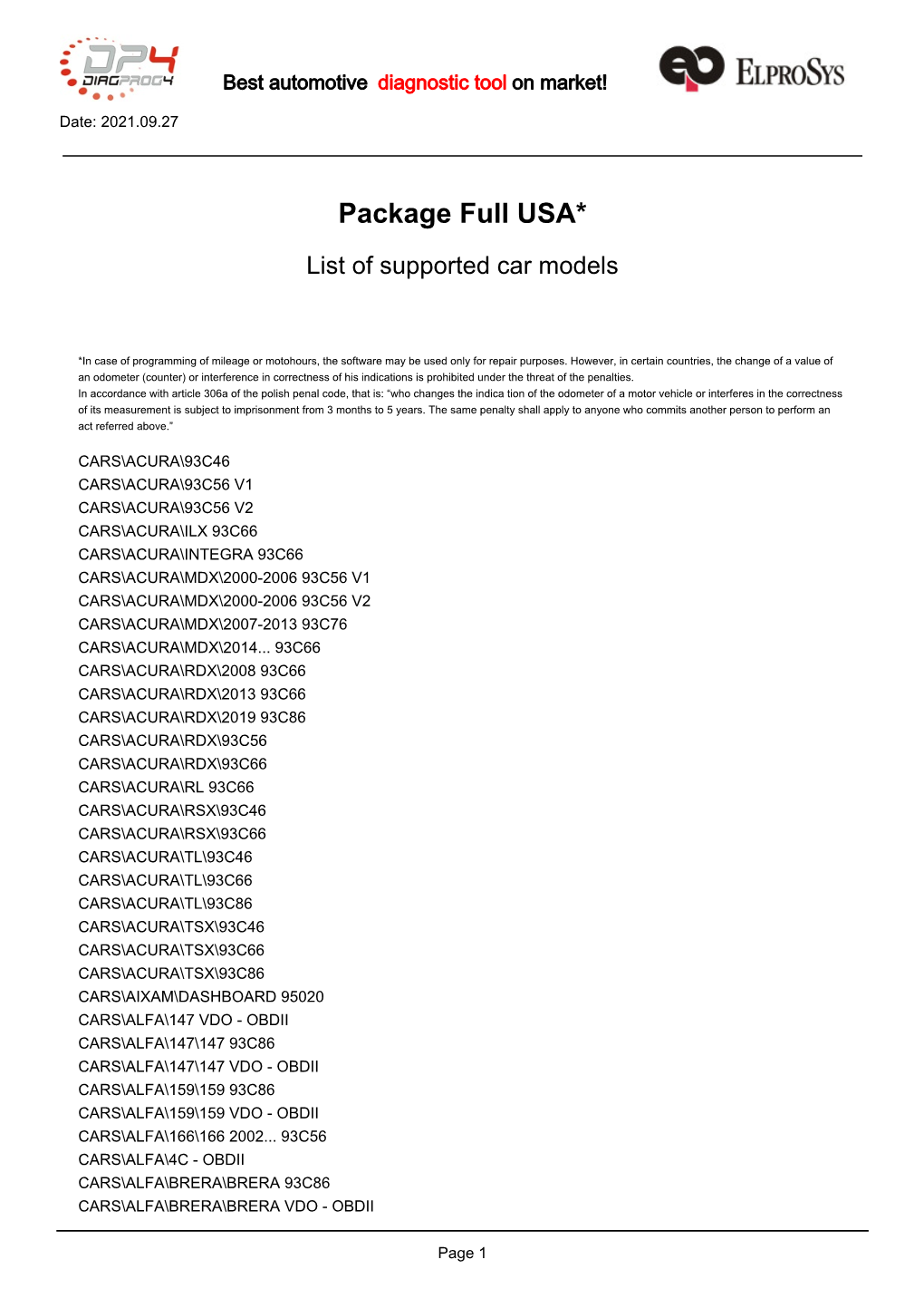 Package Full USA*