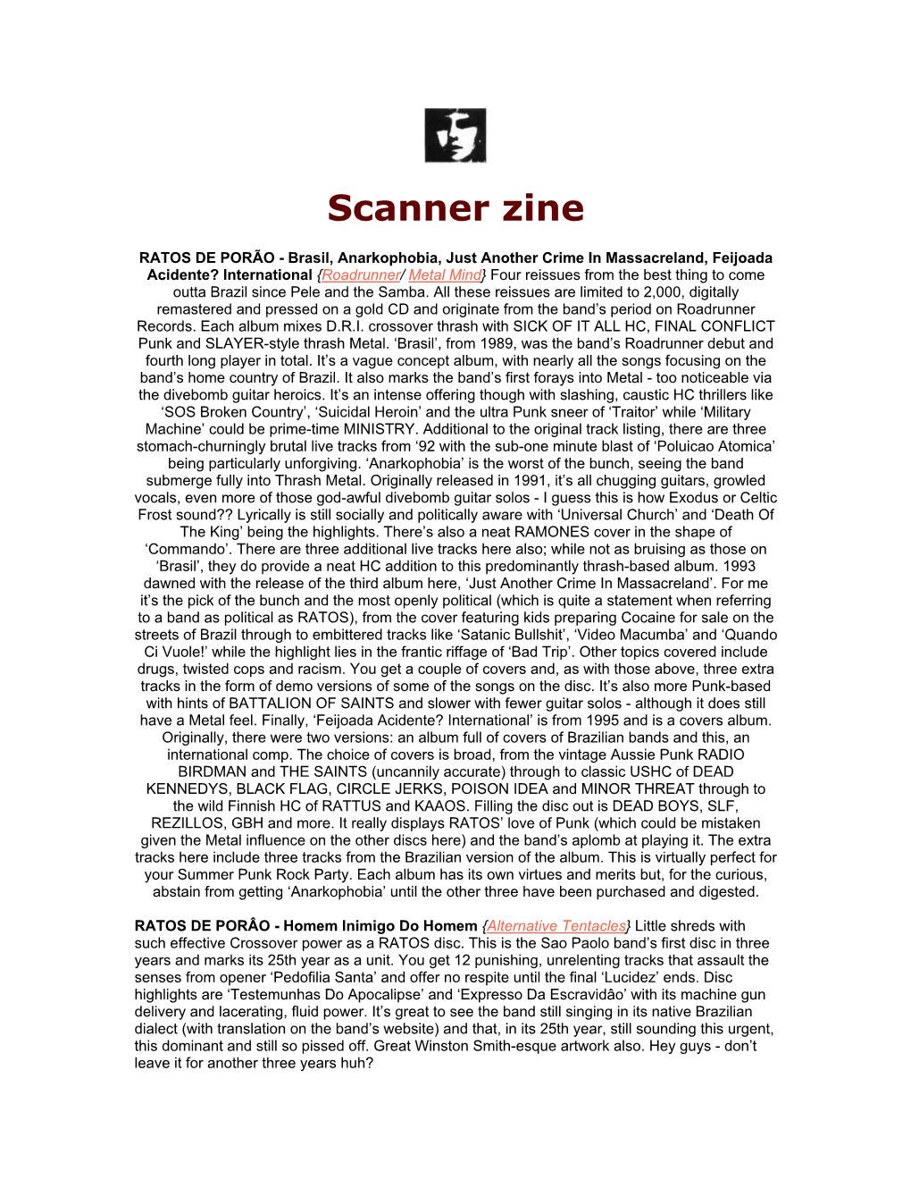 Scanner Zine