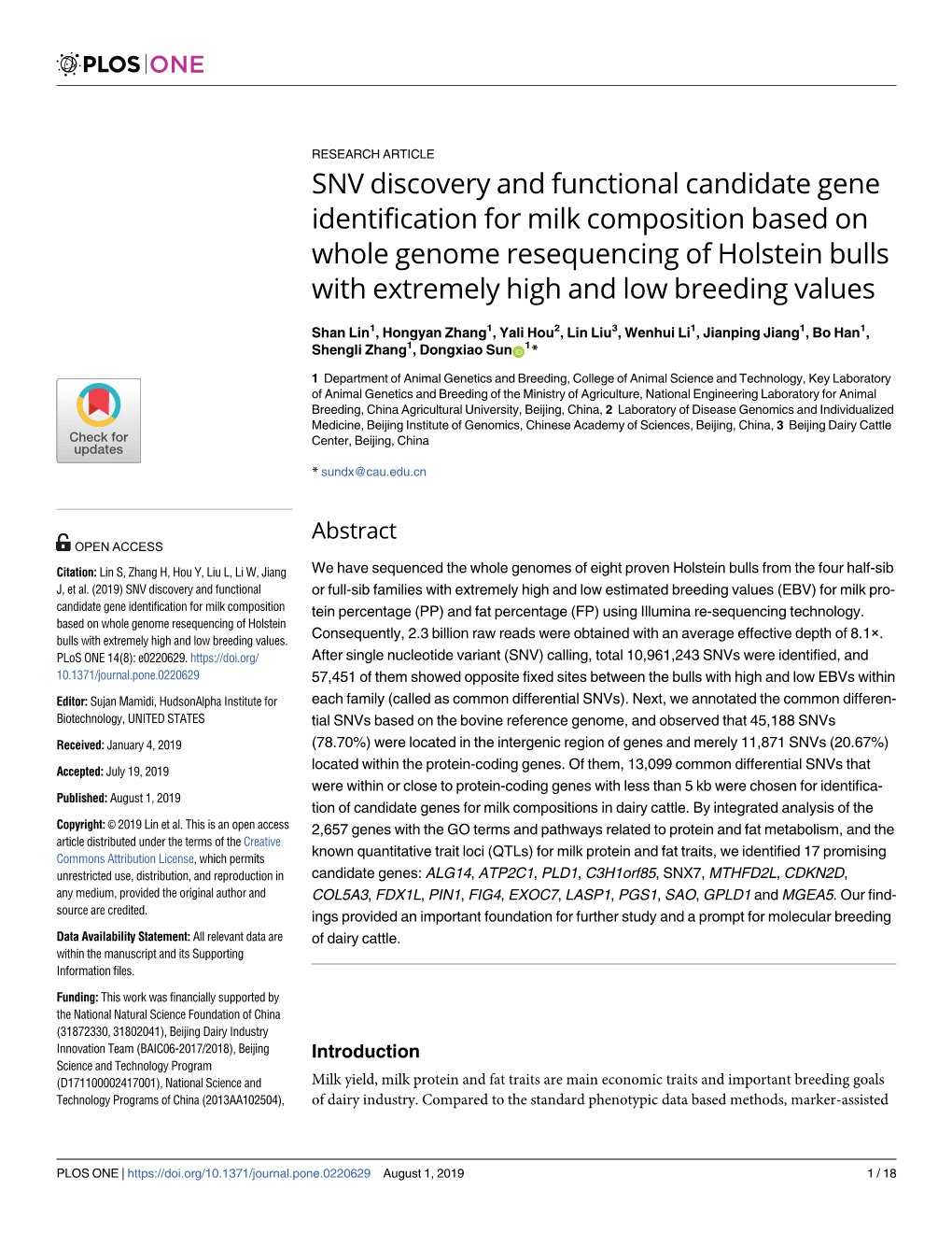 SNV Discovery and Functional Candidate Gene Identification For