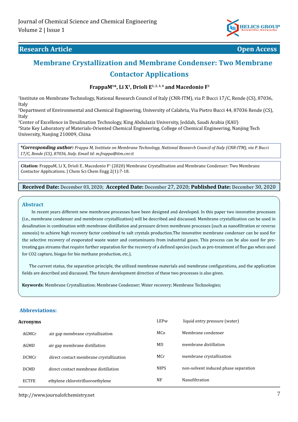 Membrane Crystallization and Membrane Condenser: Two Membrane Contactor Applications