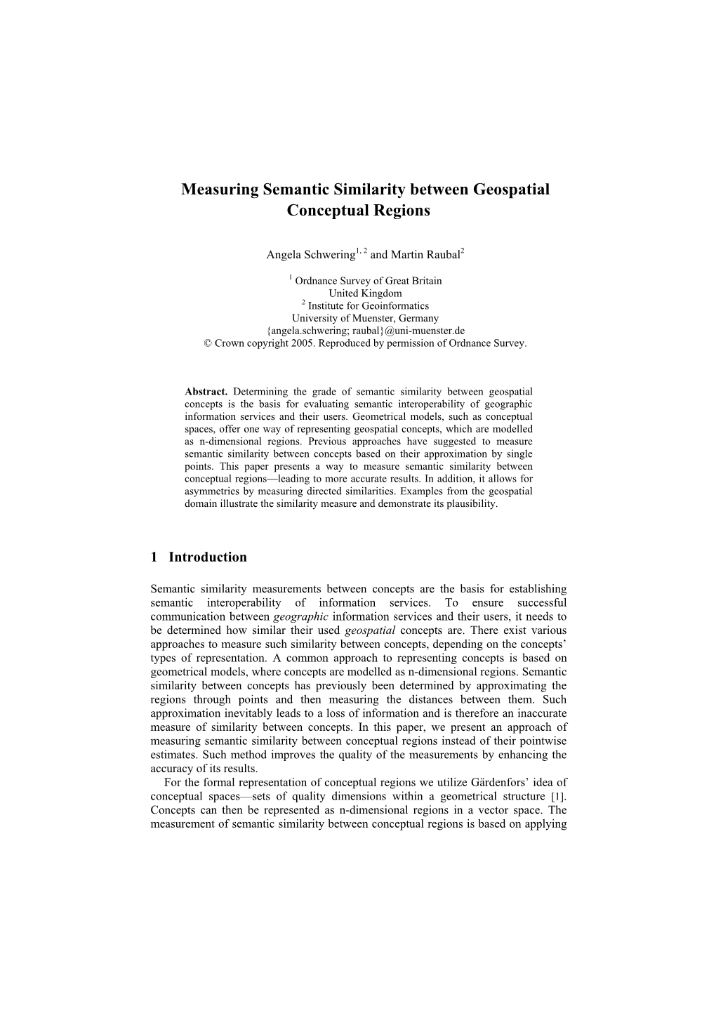 Measuring Semantic Similarity Between Geospatial Conceptual Regions