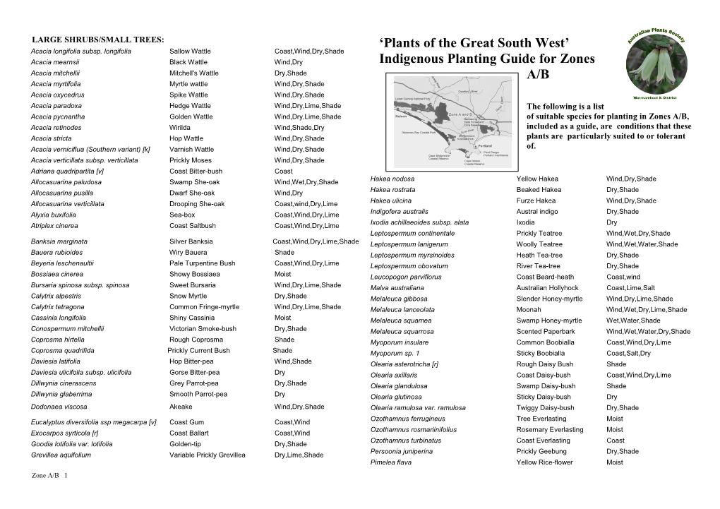 Plants of the Great South West Planting Guide