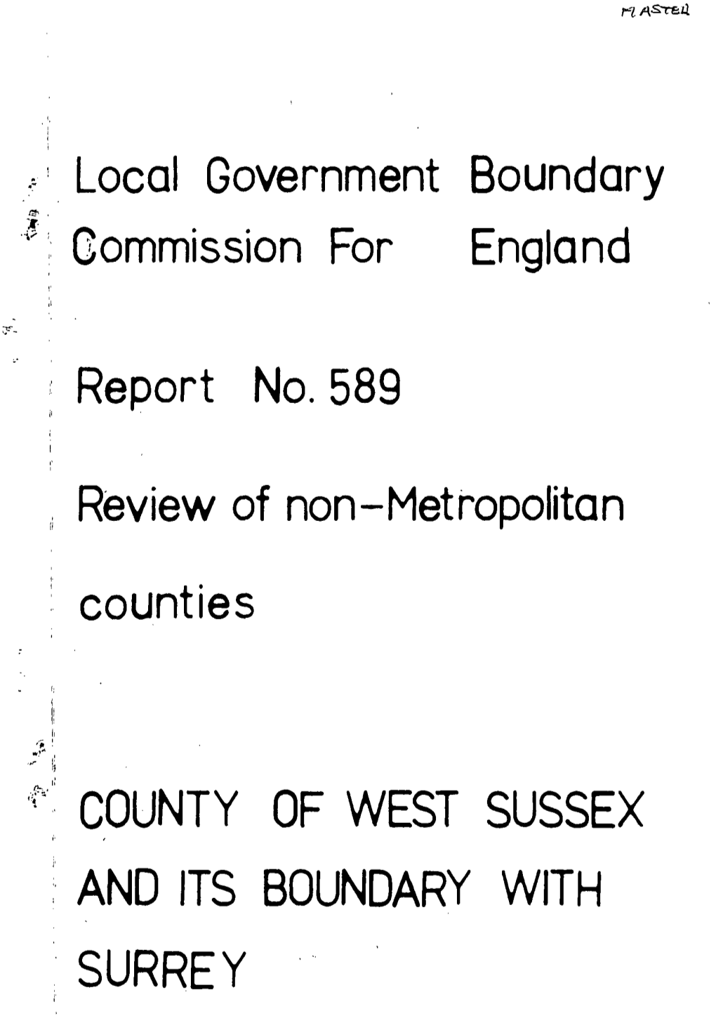 County of West Sussex and Its Boundary with Surrey Wsussex.Pmd