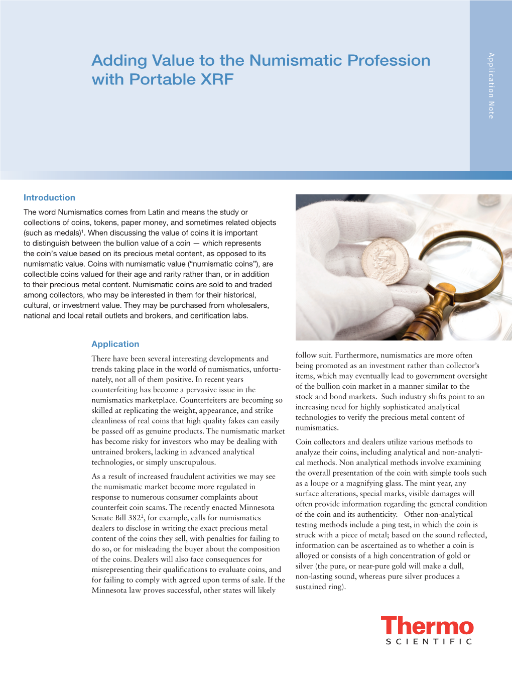 Adding Value to the Numismatic Profession with Portable XRF