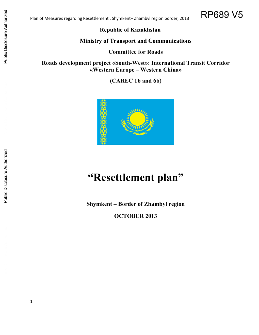 Resettlement Plan”