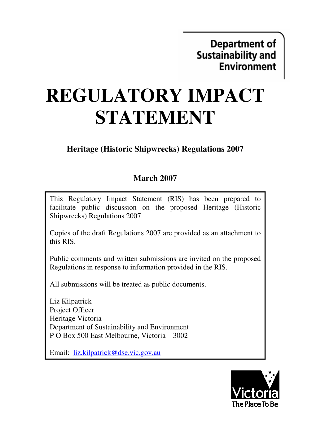 Regulatory Impact Statement