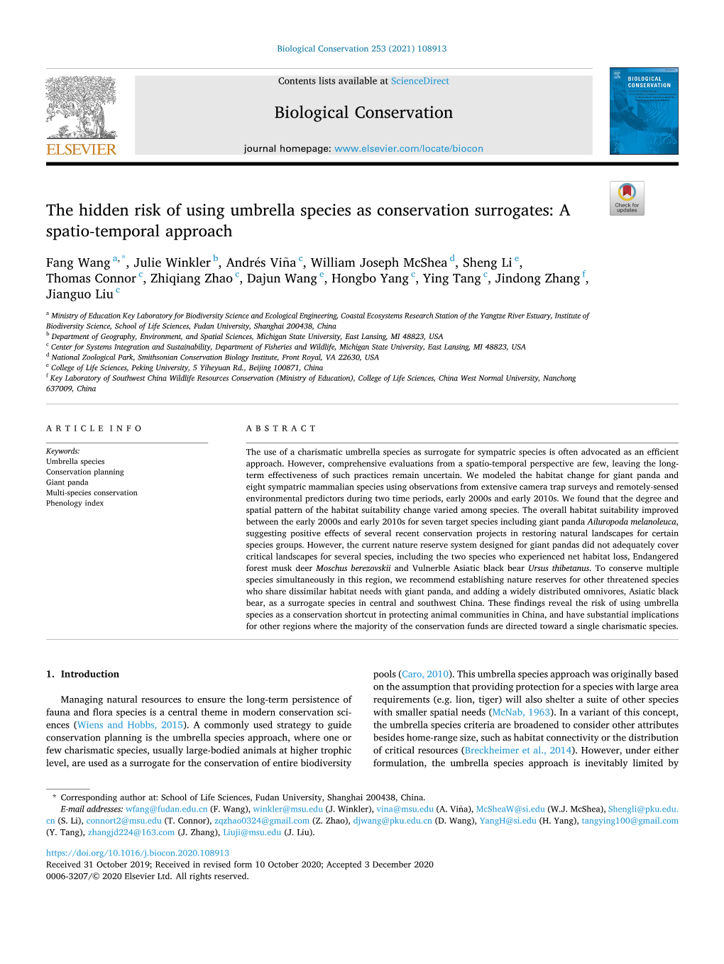 The Hidden Risk of Using Umbrella Species As Conservation Surrogates: a Spatio-Temporal Approach