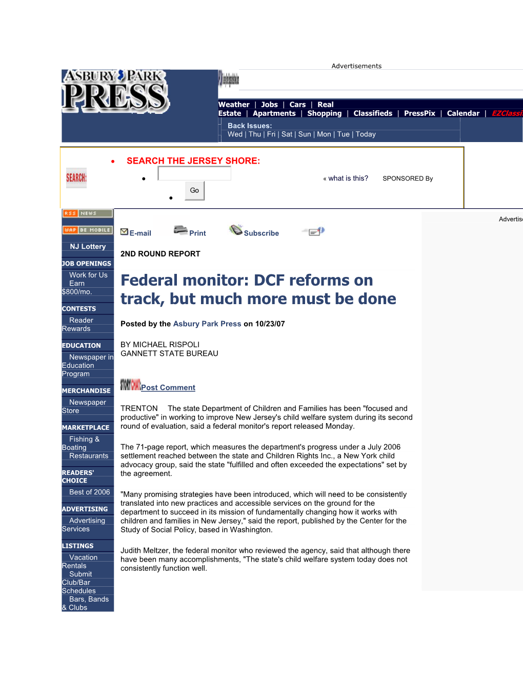 Federal Monitor: DCF Reforms on Track, but Much More Must Be Done