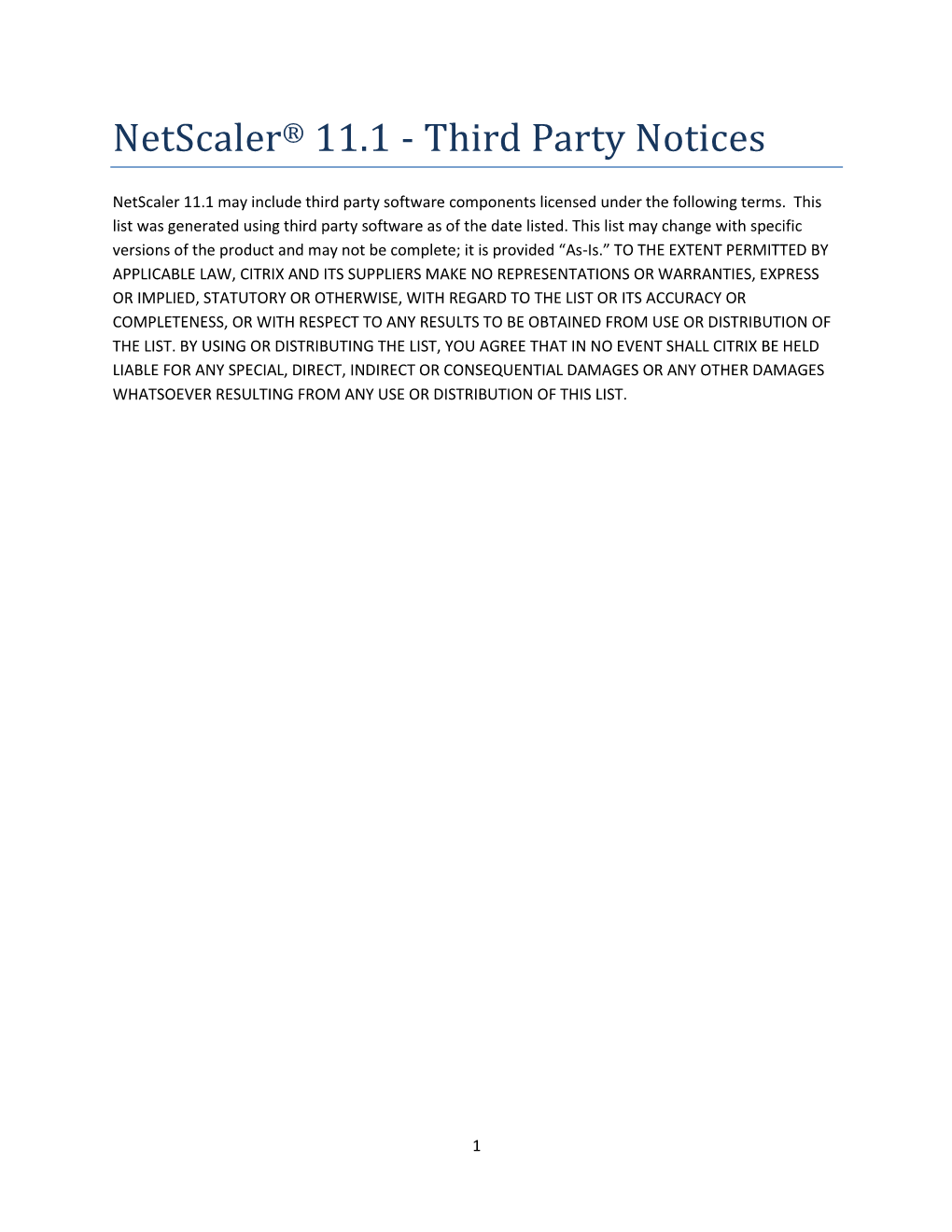 Netscaler® 11.1 - Third Party Notices