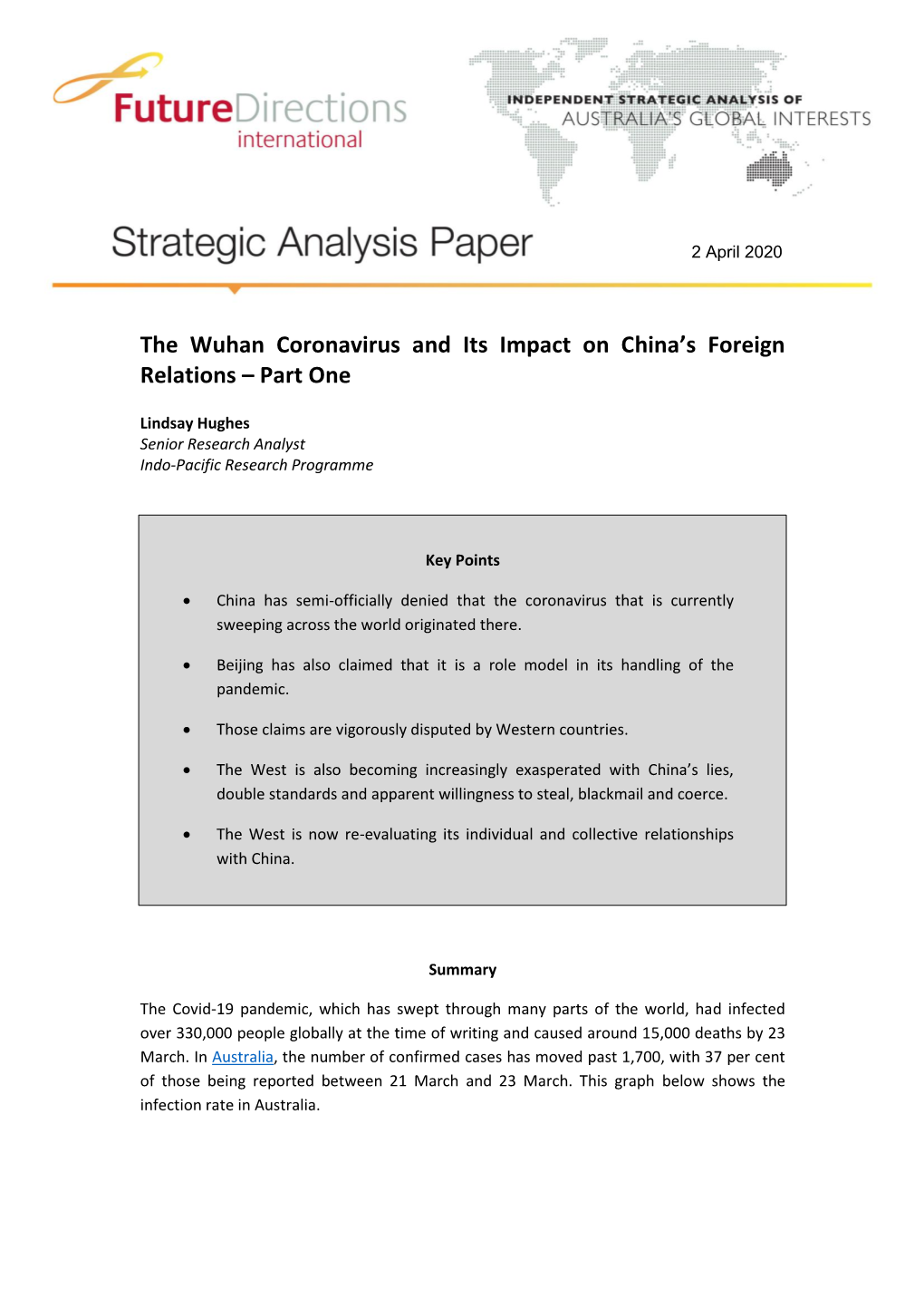 The Wuhan Coronavirus and Its Impact on China's Foreign Relations