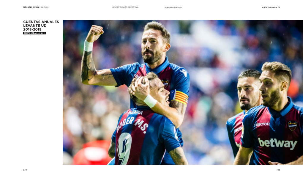 Cuentas Anuales Levante Ud 2018-2019 Temporada 2018-2019