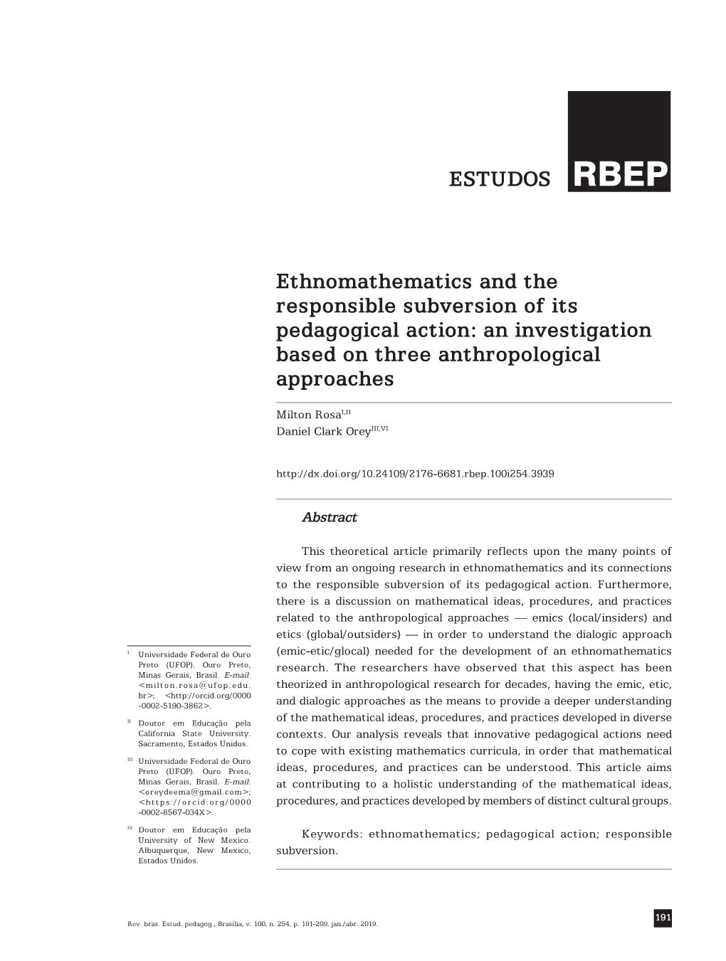 Ethnomathematics and the Responsible Subversion of Its Pedagogical Action: an Investigation Based on Three Anthropological Approaches