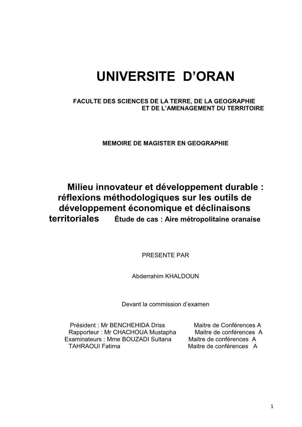 Universite D'oran