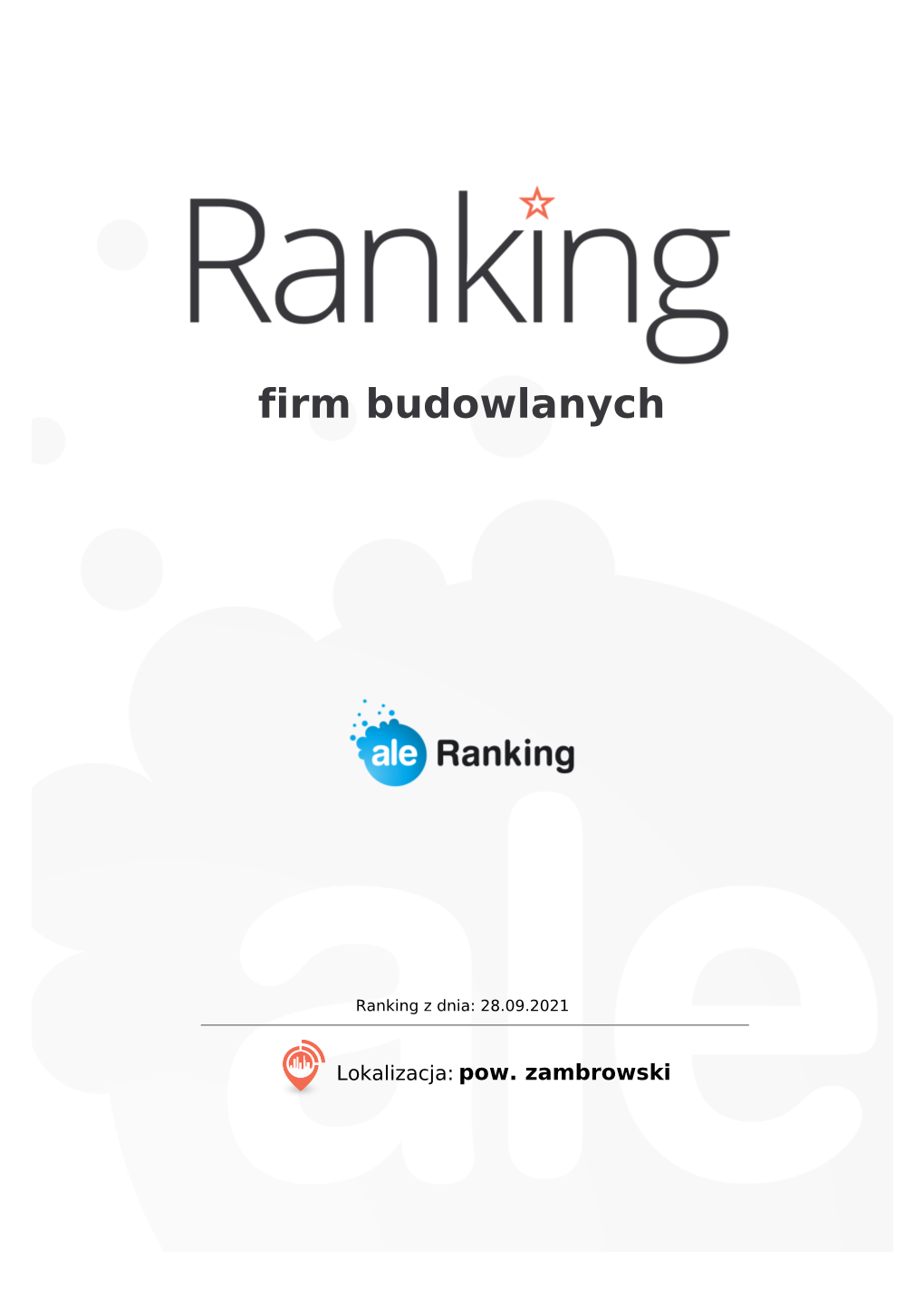 Ranking Firm Budowlanych Pow. Zambrowski Aleranking