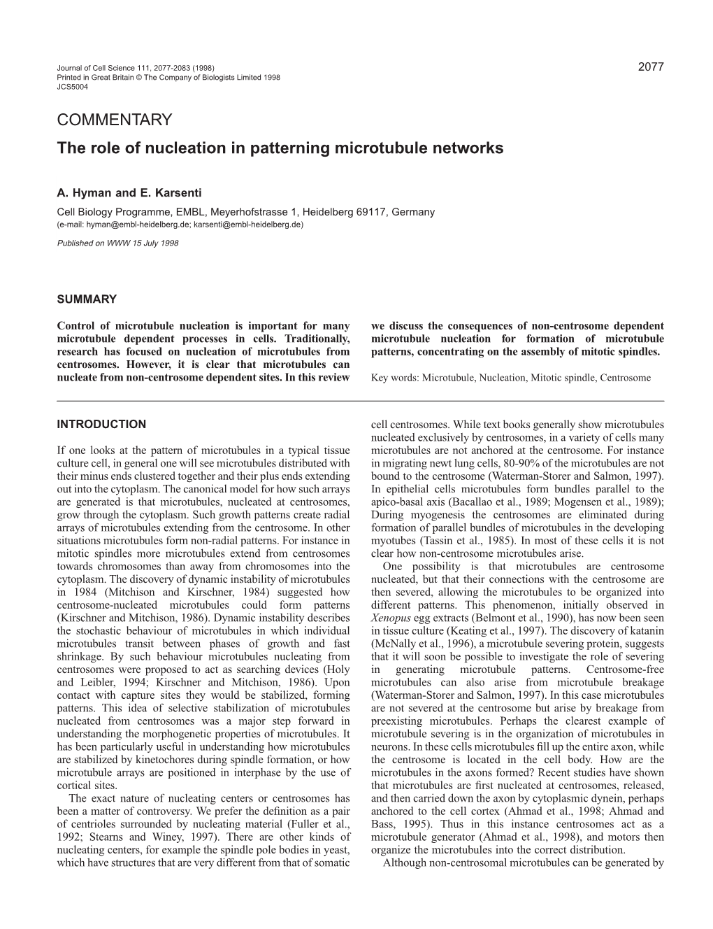 The Role of Nucleation in Patterning Microtubule Networks