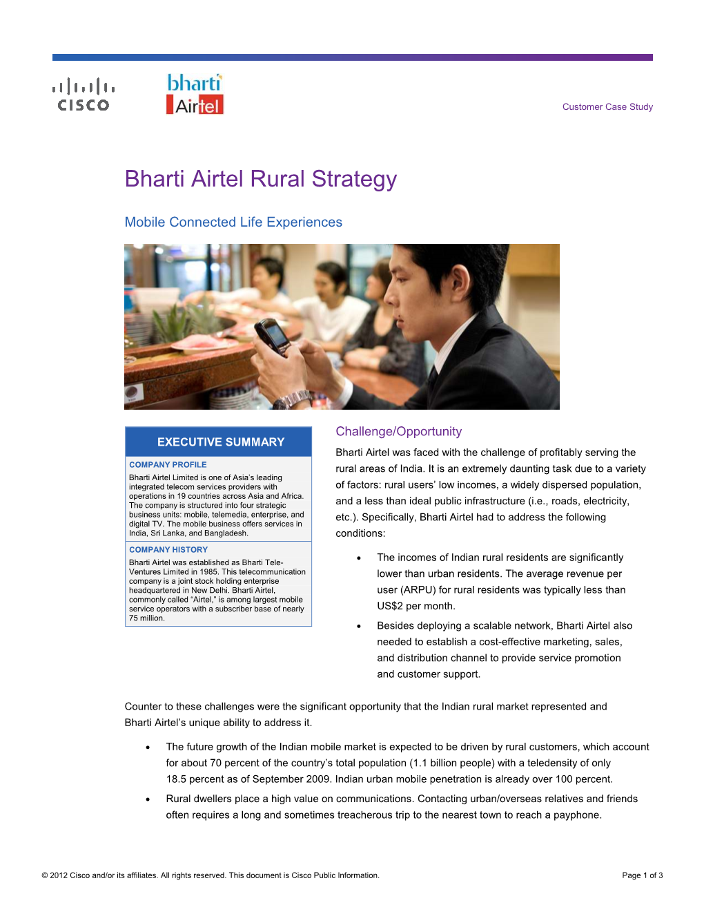 Bharti Airtel Rural Strategy