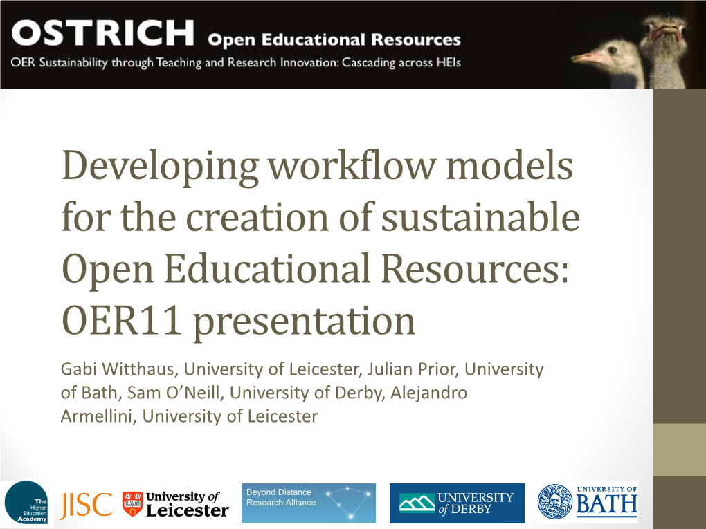 Developing Workflow Models for the Creation of Sustainable Open