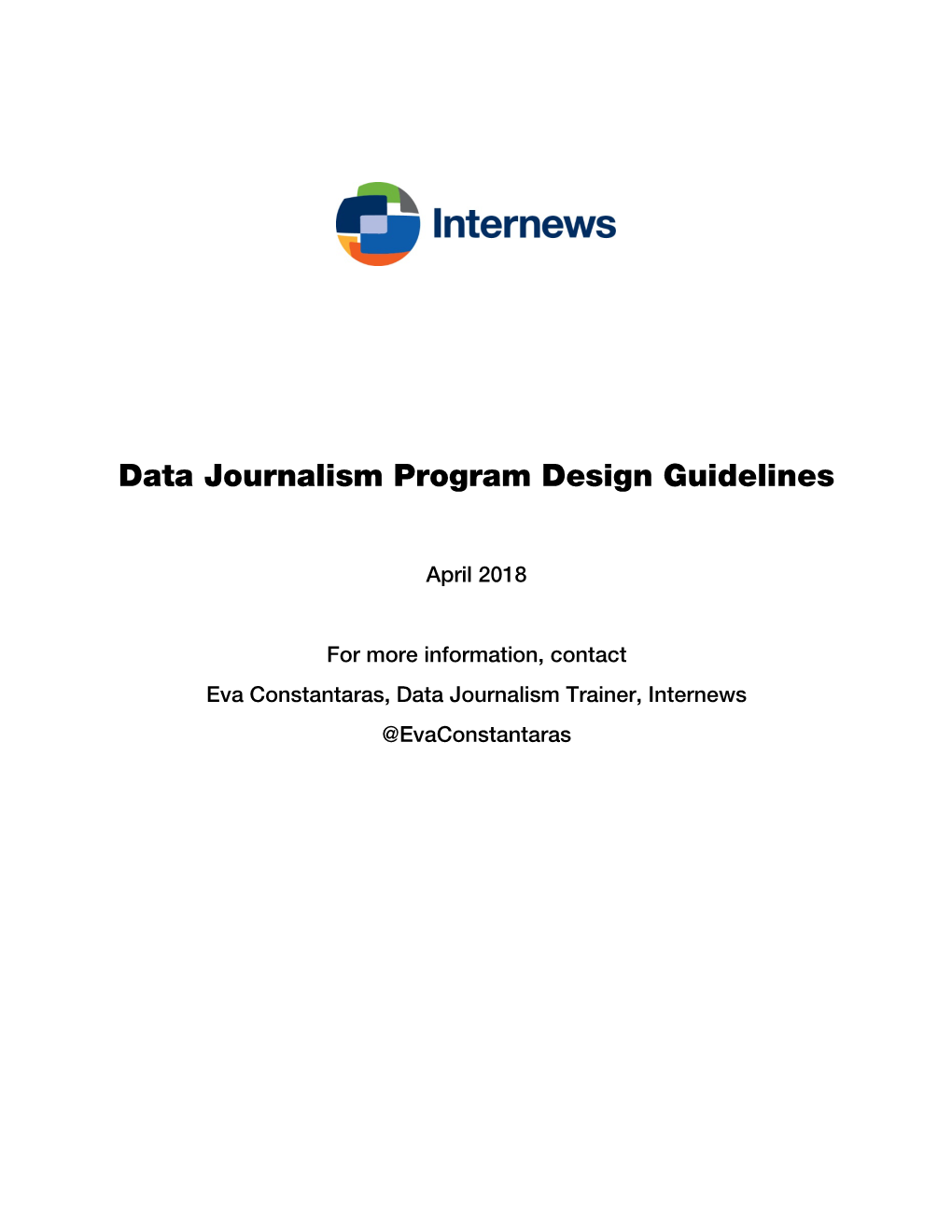 Data Journalism Program Design Guidelines