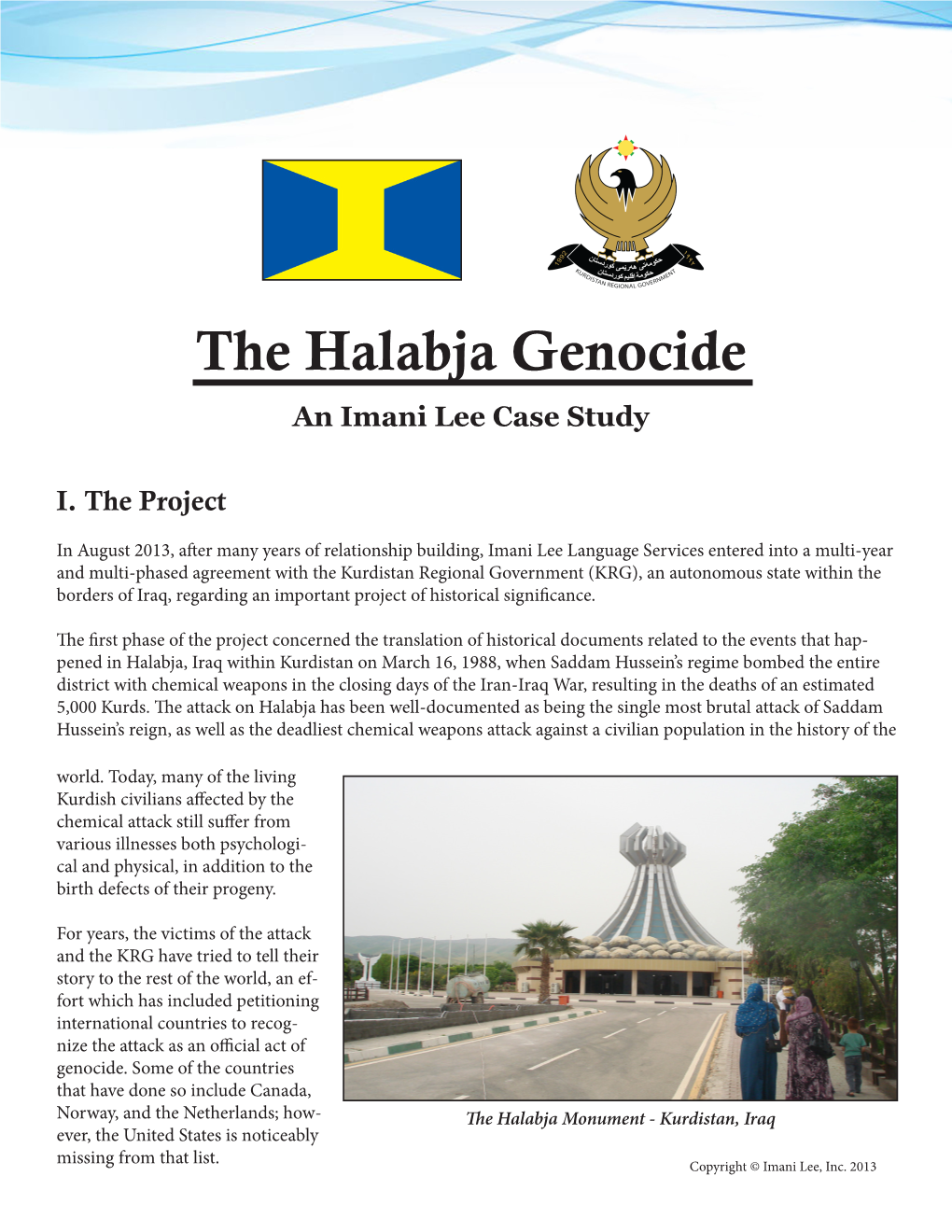 The Halabja Genocide an Imani Lee Case Study