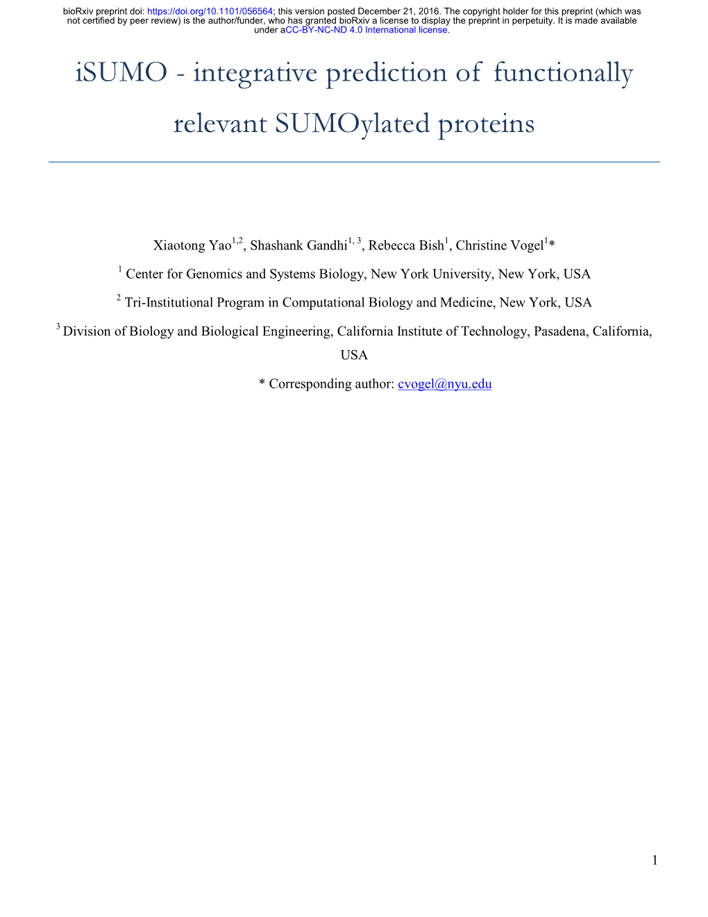 Integrative Prediction of Functionally Relevant Sumoylated Proteins