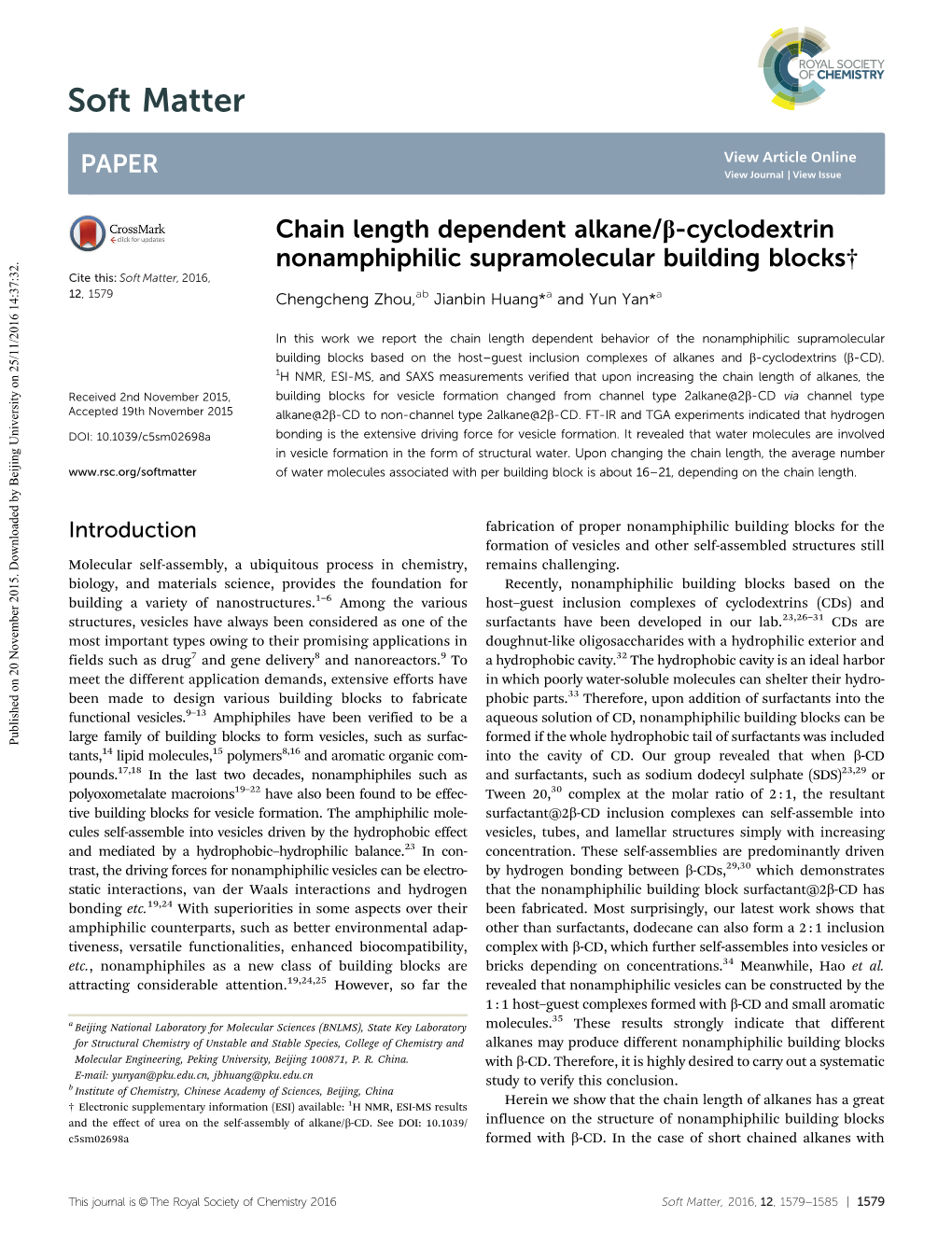 Chain Length Dependent Alkane/β