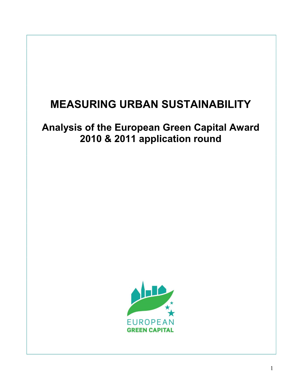 Measuring Urban Sustainability